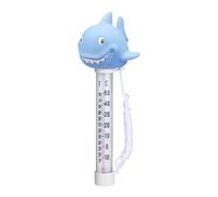 Termometro da piscina, sicuro per bambini, design a forma di squalo, robusto termometro da nuoto per spa, acquario e interni ed esterni