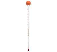 Termometro da tè analogico da 24 cm, 110 gradi, con sfera di legno, colore arancione