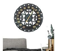 Termometro da terrazza tradizionale - Termometri da giardino | Termometro da parete - Orologio termometri da giardino da esterno vintage realizzato in resina effetto metallo di alta qua