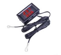 Termometro digitale a doppia sonda per lettura simultanea della temperatura interna ed esterna con display a LED, adatto per sistemi di raffreddamento e CA (rosso rosso)