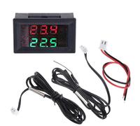 Termometro digitale a doppio display con sonda metallica impermeabile NTC DC 4-28V di precisione
