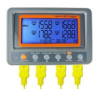 Termometro Digitale A Termocoppia A 4 Canali Registratore Di Temperatura Registratore Dati Termometro Tipo K Multicanale Lettore Di Termocoppia Con Scheda Sd 8g Sonda Termocoppia K A 2 Sfere