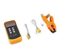 Termometro digitale a termocoppia tipo K a doppio canale 6802 II con morsetto per tubi, misuratore di temperatura T1/T2 a doppio ingresso per HVAC, include 2 sensori e morsetto, gamma da -50 °C a 1300