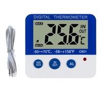 Termometro digitale accurato per frigorifero con supporto magnetico e supporto, indicatore di allarme LED, doppio allarme temperatura alta/bassa e punto di gelo per il monitoraggio della sicurezza