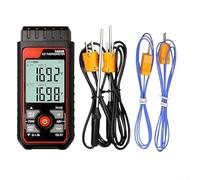 Termometro digitale con sonda a doppio canale tipo K e sonda a perlina ad alta precisione, termocoppia, misuratore di temperatura per laboratori industriali e HVAC