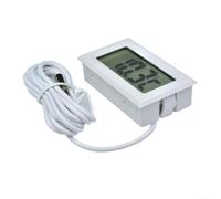 Termometro digitale con sonda esterna, per frigorifero, congelatore, serbatoio, laboratorio, da -50 a 110 gradi, per sensore portatile Celsius, set da sei pezzi (bianco)