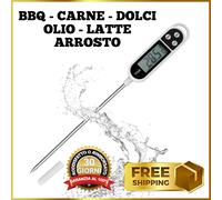 Termometro Digitale da Cucina ✅LCD Sonda Lunga per Carne Barbecue Olio Alimenti✅