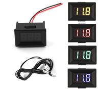 Termometro digitale Display a LED Fahrenheit Centigradi DC 4-28V Sensore di temperatura ad alta precisione con sonda NTC impermeabile(Fahrenheit Green)