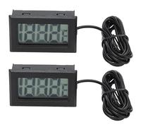 Termometro Digitale Elettronico 2 Pezzi Misuratore di Temperatura con Sonda Impermeabile con Display per Rilevamento Subacqueo -50 ℃ ~ 110 ℃ (BLACK)