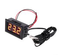 Termometro digitale esterno da -50 a 110 °C con sensore di metallo da 1 m, DC 5 - 12 V, per auto, acquario, terrario, frigorifero, indicatore LED verde rosso, precisione di misurazione 0,1 gradi