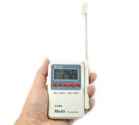 Termometro digitale H-9269 for alimenti con allarme for alta e bassa temperatura. Sensore da parete in acciaio inox for appendere la incluso. Piatto for barbecue Per laboratorio