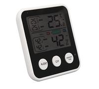 Termometro digitale LCD con display igrometro, Real Time Temperature Humidity Meter ABS Housing, 45° supporto regolabile, Large Bold Fonts, (nero)