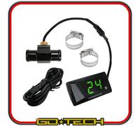 TERMOMETRO DIGITALE MOTO con RACCORDO TUBO 18mm SENSORE TEMPERATURA M10x1 VERDE