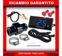 TERMOMETRO DIGITALE MOTO con raccordo tubo acqua sensore di temperatura 22mm