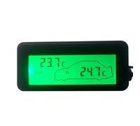 Termometro digitale per auto con display LCD per veicoli 12V con temperatura esterna interna con 1,5 m(green)