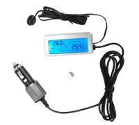Termometro Digitale per Auto, Termometro con Display LCD Interno Esterno 12V, Misuratore di Temperatura Digitale Universale per Auto Alimentatore 12V,termometro