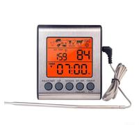 Termometro digitale per barbecue con due sonde, display LCD retroilluminato, allarme alto/basso, monitoraggio accurato della temperatura della carne per grigliare la cottura (sonda singola)