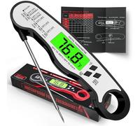 Termometro digitale per carne a lettura istantanea, impermeabile, con retroilluminazione, per cucinare, grigliare, caramelle, cucina e calza della Befana, da uomo, nero