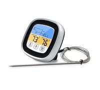 Termometro Digitale per Carne, Ampio LCD Digitale Cottura Alimenti Carne Fumatore Forno Cucina BBQ Grill Termometro Lettura Istantanea Sonda Cablata Termometro(Nero)