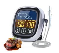 Termometro digitale per carne - calibro impermeabile 7,5 x 7,5 cm, timer di cottura, sonda di temperatura per barbecue | Termometro a lettura istantanea con tostatura al forno, griglia,