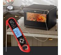 Termometro digitale per carne con doppia sonda | per lettura istantanea termometro da cucina per barbecue grigliate | Veloce 2-3 secondi per risposta | Grande retroilluminazione LCD | Set allarme | da