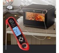 Termometro digitale per carne con doppia sonda, visualizzazione istantanea in 2-3 secondi per barbecue e forno, display LCD con allarme, termometro impermeabile per barbecue per bistecca