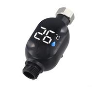 Termometro digitale per doccia a LED, per sensore di visualizzazione della temperatura dell'acqua del bagno, in acciaio inox per lettura istantanea del rubinetto, calibro 1/2 pollici