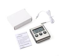 Termometro digitale per frigorifero con display LCD, memoria max/min, allarme acustico, gamma da -50 °C a 70 °C, sonda in acciaio inox, per frigorifero, congelatore e uso interno