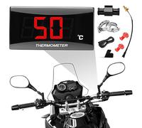 Termometro digitale per moto Strumenti Adattatore per sensore di misuratore display digitale per temperatura dell'acqua, Adattatore per sensore di temperatura per KOSO 18/22mm(22MM-RED)