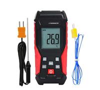 Termometro digitale per termocoppia con due sonde termocoppie tipo K -328 °F ~ 2501 °F - Misuratore di temperatura HVAC con display LCD retroilluminato Max/Min, archiviazione dati