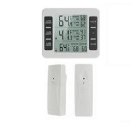 Termometro digitale radio per interni ed esterni, con 2 sensori, display LCD, allarme minimo max per frigorifero, congelatore, stoccaggio, misurazione della temperatura da -40 a 60 gradi, portata 100