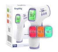 Termometro digitale senza tocco, per adulti e bambini, con allarme febbre, 3 retroilluminati e 32 memorie, risultati rapidi e precisi, facile per tutte le età, termometro basale