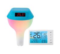 Termometro Digitale Solare Wireless For Piscina, Galleggiante For La Temperatura Della, IP68 Impermeabile, Facile Da Leggere, For Piscine, Stagni, Vasche Idromassaggio(Lake Blue)