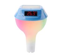 Termometro digitale solare wireless for piscina, misuratore di temperatura for il nuoto con luci RGB dinamiche, timer e schermo LED(Sky Blue)