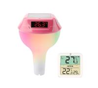 Termometro digitale solare wireless for piscina, misuratore di temperatura for il nuoto con luci RGB dinamiche, timer e schermo LED(Red with Receiver)