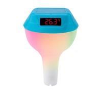 Termometro digitale solare wireless for piscina, misuratore di temperatura for il nuoto con luci RGB dinamiche, timer e schermo LED(Lake Blue)