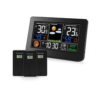 Termometro digitale Stazione meteorologica Igrometro Barometro Sensore wireless esterno elettronico Orologio da parete a grande schermo Home Monitor Accurato(Black 3)