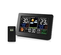Termometro digitale Stazione meteorologica Igrometro Barometro Sensore wireless esterno elettronico Orologio da parete a grande schermo Home Monitor Accurato(Black 1)