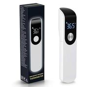 Termometro digitale, termometro a infrarossi senza contatto, termometro digitale frontale con allarme febbre, display LCD, ℃ e ℉ commutabile, lettura istantanea, termometro per neonati adulti (bianco)