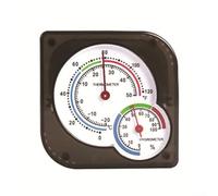 Termometro e igrometro combinato con quadrante per il monitoraggio del clima interno in ufficio, asilo nido, laboratorio -20-50 °C 0-100% RH (nero)