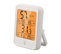 Termometro e igrometro digitale per interni con display retroilluminato, indicatore di comfort e commutazione unità di temperatura per il monitoraggio di casa e ufficio (bianco)