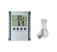Termometro e igrometro digitale per interni ed esterni con sonda da 2 m, misuratore elettronico di temperatura e umidità, display LCD, registrazione min/massima, indicatore di umidità Dry Comfort