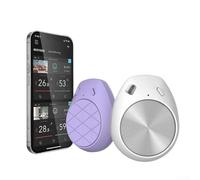 Termometro e igrometro intelligente WiFi per la valutazione continua del clima interno con notifiche sul superamento dei parametri (bianco+viola)