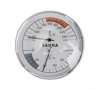 Termometro e igrometro per sauna 2 in 1 con calibrazione automatica, calibro preciso in metallo per monitoraggio dell'umidità e della temperatura in bagni turchi e saune, argento