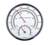Termometro e igrometro per sauna 2 in 1 con display Fahrenheit e Celsius, grande quadrante argentato per monitoraggio della temperatura interna e dell'umidità, adatto per saune, bagni turchi, hotel