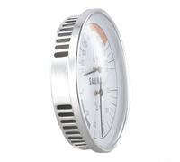 Termometro e igrometro per sauna - Calibro analogico digitale a doppio display, struttura in metallo, 11,5 x 11,3 cm, bianco, Fahrenheit/Celsius