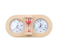 Termometro e igrometro per sauna, con timer di sabbia integrato da 15 minuti, struttura in legno di pino e vetro trasparente, per monitoraggio della sauna, spa, bagno, (rosso)