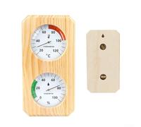 Termometro e igrometro per sauna in legno ad alta precisione 2 in 1 monitor per bagni turchi con struttura in pino e scala di facile lettura in tono marrone (20-120C verticale)