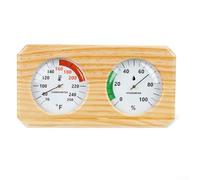 Termometro e igrometro per sauna in legno di pino resistente al calore, 2 in 1, per bagni turchi, con rilevamento di ampia gamma e scala di visibilità chiara, dimensioni 255 mm (70-250F orizzontale)