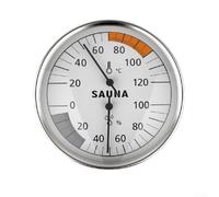 Termometro e igrometro per sauna | Manometro meccanico da parete con telaio in alluminio e specchio in vetro per bagno turco | Resistente alle alte temperature | Diametro 100 mm